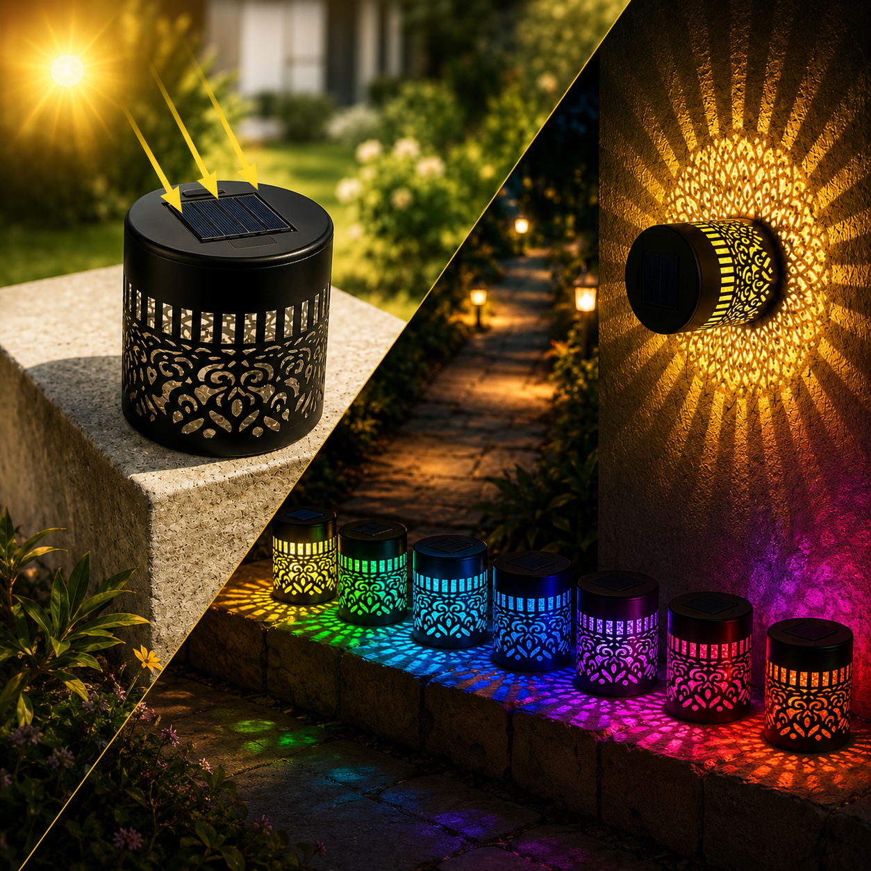 Lumiora Aura™ | Luz Solar Decorativa de Mandala para Jardín y Terraza