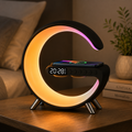 AuraLight™ Pro | Lámpara Inteligente de Bienestar con Carga Inalámbrica, Sonido Bluetooth y Despertador Sunrise